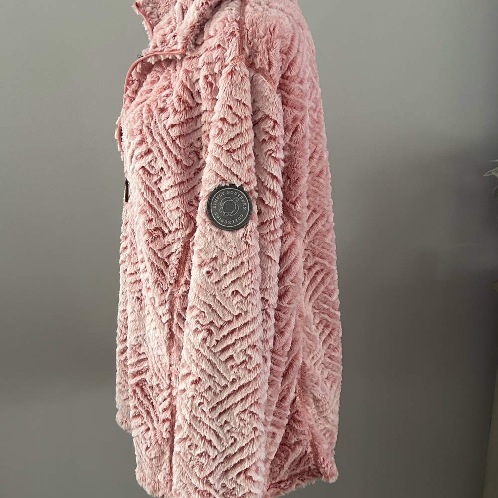 Simply Southern Blush Textured Teddy Jacket - Picture 9 of 11
